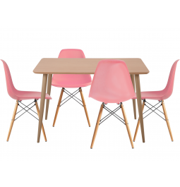 Комплект обеденный GT DT15045/X-D10 Pink (стол + 4 стула)