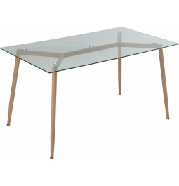Стол GT K-4006 (140x80x76) Clear glass/Wooden