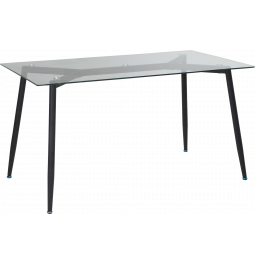 Стол GT K-4006 (140x80x76) Clear glass/Black