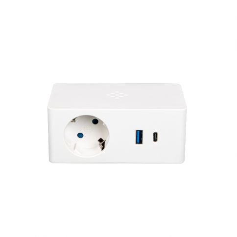Versa Q Socket block, 1 socket + 2 USB (A+C) ports (5V, 3A), 110-220V, 16A white