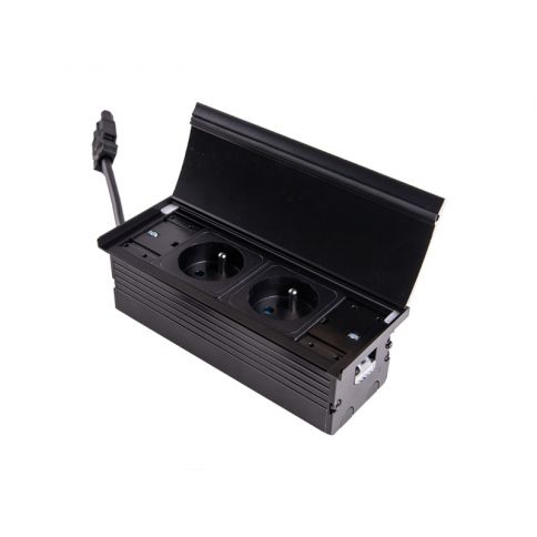VersaLID Socket block, 2 sockets, L = 176 mm, GST connector, 110-220V, 16A black