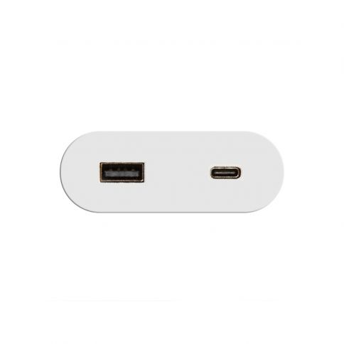 VersaPICK USB socket oval, 1 USB, port 5V (A+C) 110-220V white