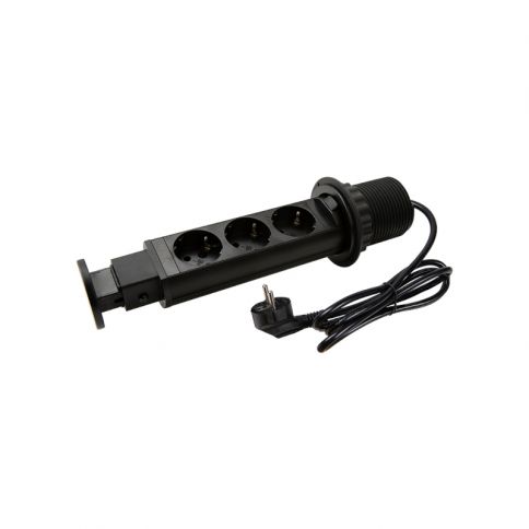 Lumine ELECTRIC 70mm 3x socket outlet unit black