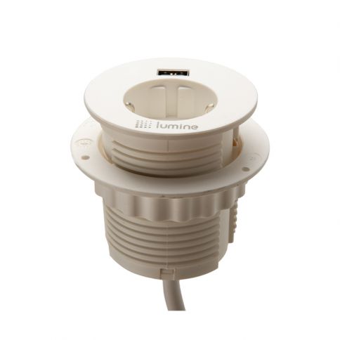 Built-in socket box Lumine GLOW 1x socket, 1xUSB A 12W white