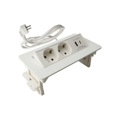 Lumine SPACE built-in socket outlet 2xsockets, 2xUSB A+C (15.5W) white