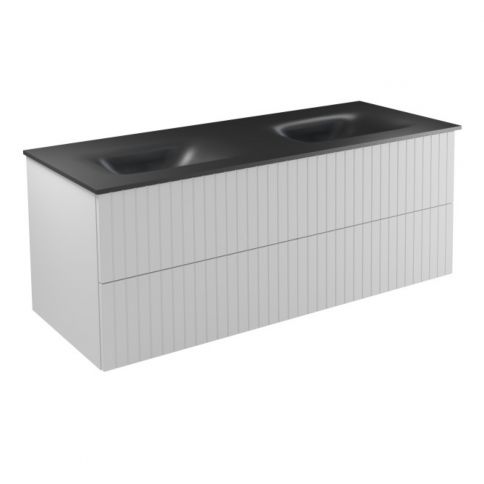 Besco Akya Linea 131 white matt + washbasin gun metal