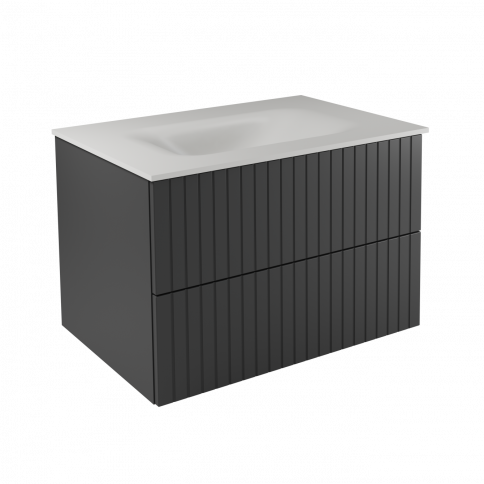 Akya Linea Gun Metal Matt + washbasin white matt
