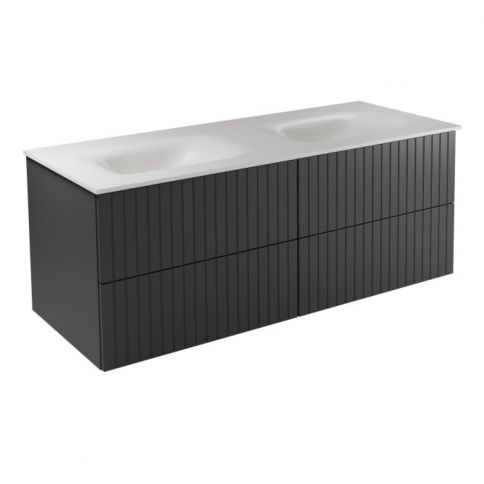 Akya Linea 131 Gun Metal Matt + washbasin white matt