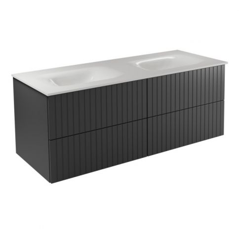 Akya Linea 131 Gun Metal Matt + washbasin white glossy