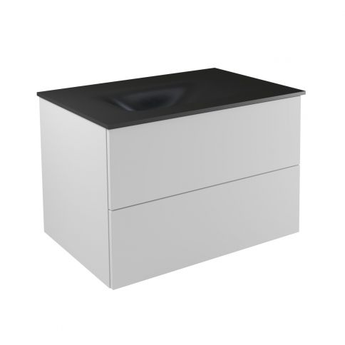 Besco Akya Classic white glossy + washbasin gun metal