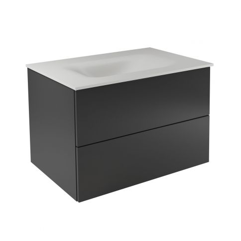 Besco Akya Classic Gun Metal glossy + washbasin white matt