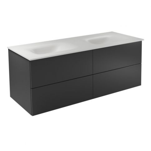 Besco Akya Classic 131 Gun Metal glossy + washbasin white matt