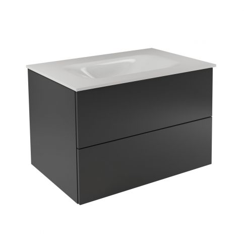 Besco Akya Classic Gun Metal glossy + washbasin white glossy