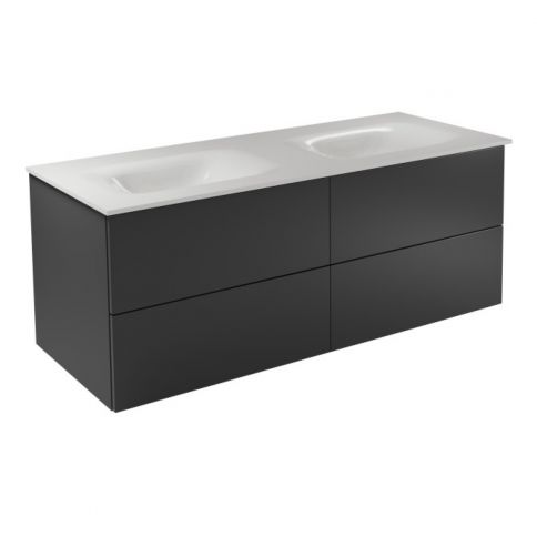 Besco Akya Classic 131 Gun Metal glossy + washbasin white glossy