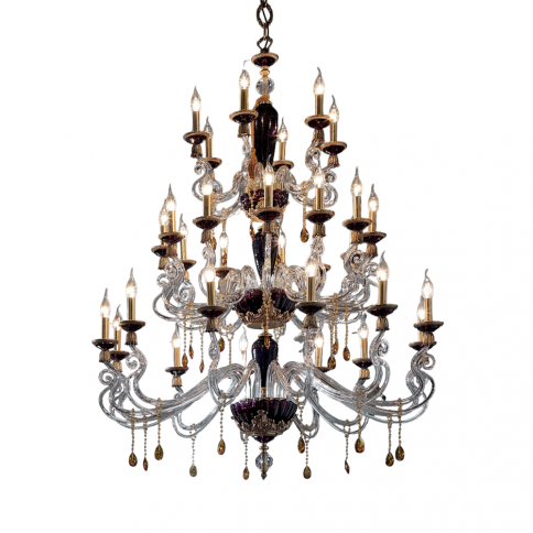 Euroluce Barocco L12+6+6 Lux Amethyst