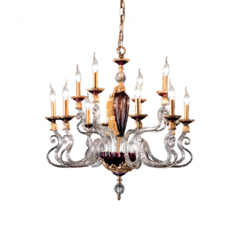 Euroluce Barocco L8+4 Amethyst