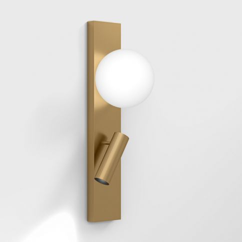 SFERA WALL M, L100mm, sp16mm, h344mm, LED 3.6W, LED 1.5W, 3000К, IP20, brass