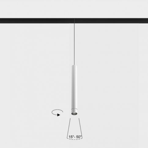 IN_LINE TUB S P 300 ZOOM, D30mm, H300mm, LED 5.4W, 3000K, 15°-50°, 48V DС, белый