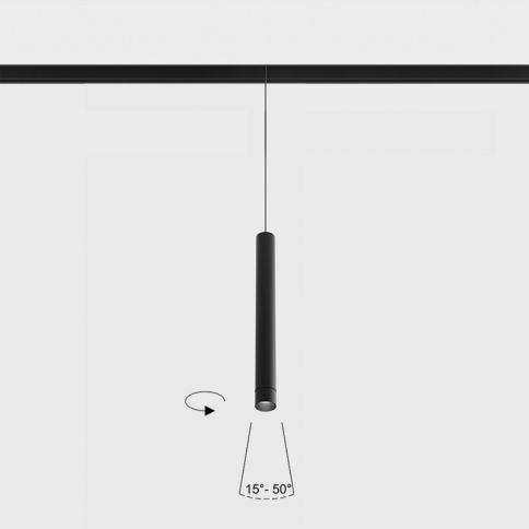 IN_LINE TUB S P 300 ZOOM, D30mm, H300mm, LED 5.4W, 4000K, 15°-50°, 48V DС, черный