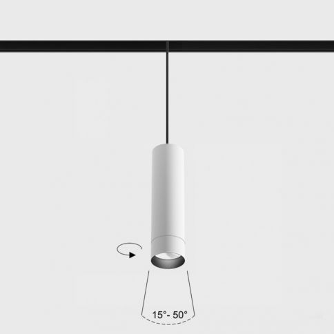 IN_LINE TUB M P 200 ZOOM, D52mm, H200mm, LED 13W, 4000K, 15°-50°, 48V DС, IP20, белый