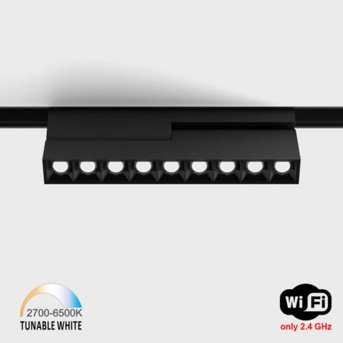 IN_LINE COMFORT B 205 TW, L205mm, W24,5mm, H107mm, LED 10W, TW DIM: 2700K(563Lm)-6500K(632Lm), 48V DС, IP20, черный