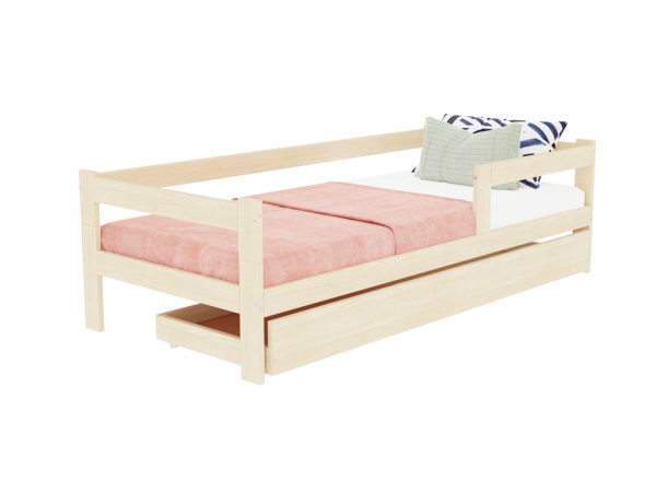 Benlemi SAFE односпальная с двумя ограждениями кровати и ящиком для хранения 120x200 см