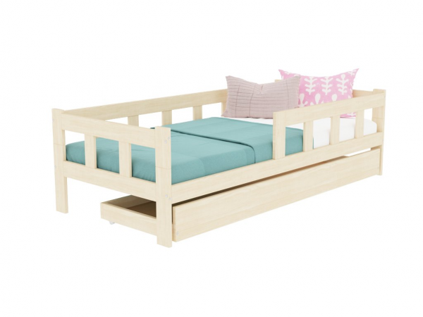 Benlemi FENCE single with two sidewalls and storage drawer 80x160 cm