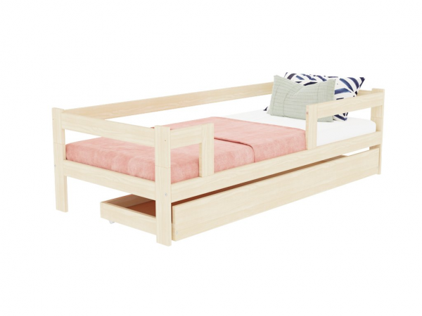 Benlemi SAFE single with three bed guards and storage drawer 80x180 cm