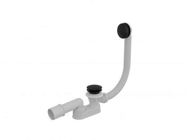 Besco click-clack siphon with overflow matt black