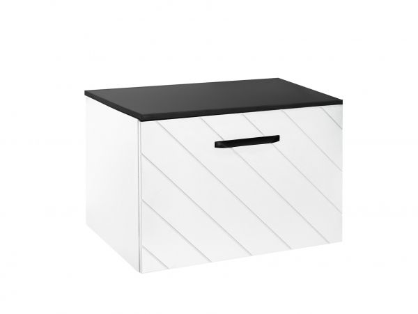 Besco Floo 60 washbasin cabinet white, gold handles