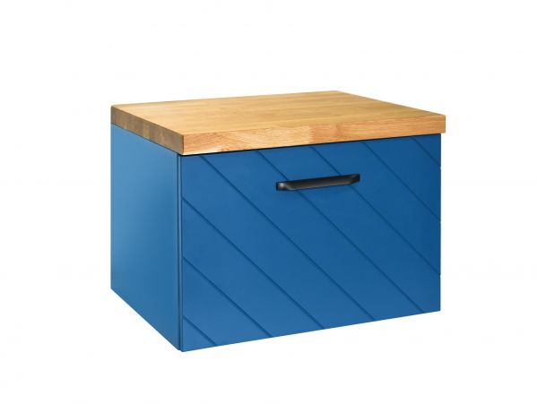 Besco Floo 60 washbasin cabinet blue, gold handles