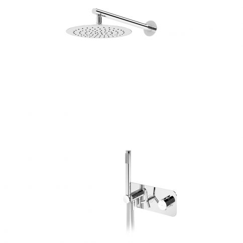 Bruma Genesi Termostaattinen suihkusetti, jossa on suihkupää Ø250 mm ja käsisuihku, Gunmetal