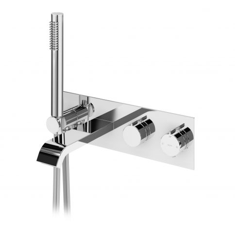 Bruma Breeze Thermostatic mixer VenusQ with Edge bath spout and handshower set Sunset