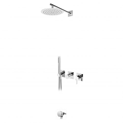 Bruma Breeze Bath-shower set with shower head Ø250 mm, handshower set and bath filler Chrome