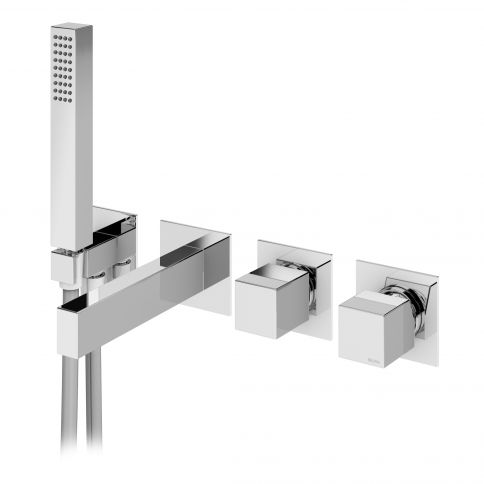 Bruma Adamastor Concealed mixer with bath spout and handshower set Quadra, Chrome