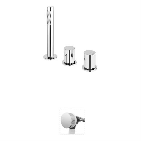 Bruma Avalon Mixer with handshower set Elo and bath filler, Sunset