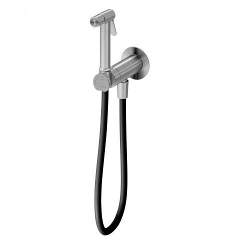 Bruma X-Alpha Mixer for bidet/toilets, 180 angle progressive opening, Satin stainless steel