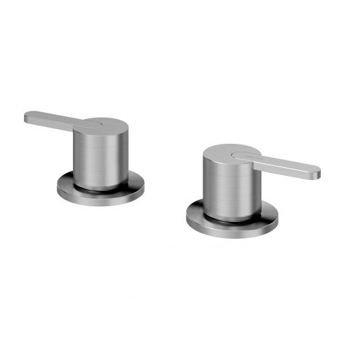 Bruma X-Alpha 2 hole mixer with 1 outlet, Satin stainless steel