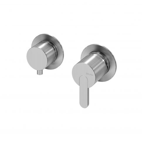 Bruma X-Alpha Horizontal mixer with 3 outlets, Satin stainless steel