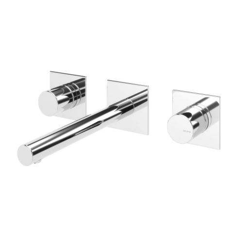 Bruma Lusa 3 hole wall basin mixer, Satinox