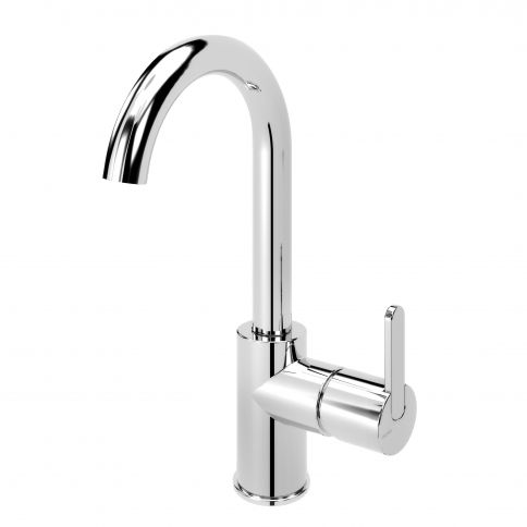 Bruma Leaf Basin mixer with swivel spout, Gunmetal