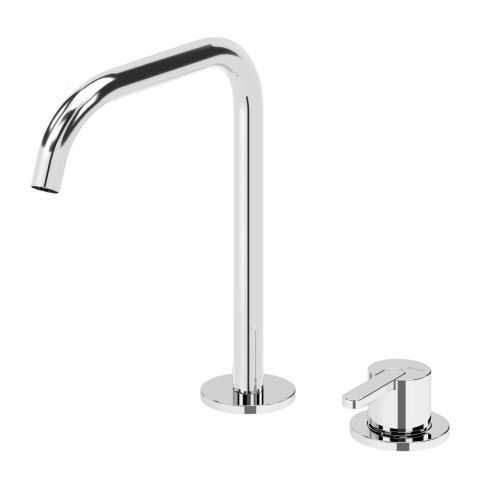 Bruma Leaf 2 hole basin mixer, Old Brass