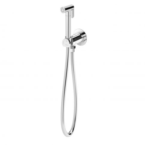 Bruma Leaf Mixer for bidet/toilets, 180 angle progressive opening, with brass handshower Elo, Gunmetal PVD