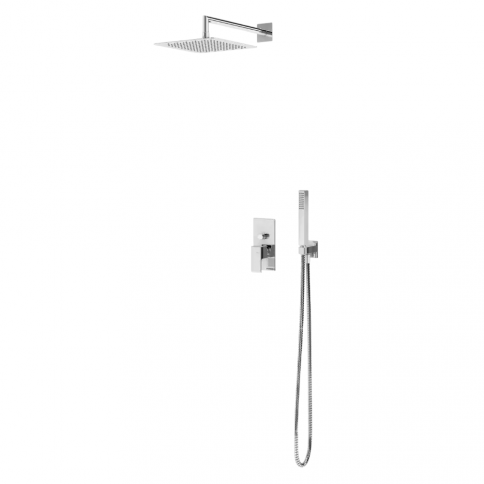 Bruma Linea Setti ABS-suihkupäällä 200x200 mm ja Quadra-käsisuihkusetillä, Gunmetal