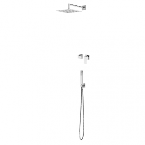 Bruma Linea Horizontal shower set with Inox shower head 250x250 mm and separate handshower set, Night Sky