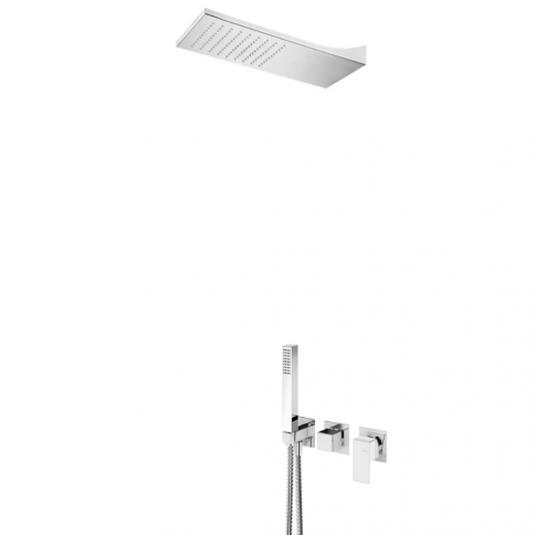 Bruma Linea Shower set with Line shower (Rain) and handshower set, Pure White