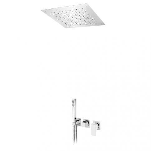 Bruma Linea Shower set with overhead shower (Rain) and handshower set, Morning Mist