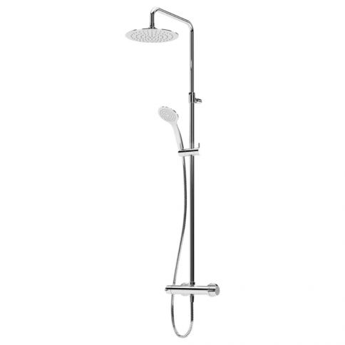 Bruma Lusitano Shower system with UltraThin Inox overhead shower, adjustable shower rail and handshower Emotion, Pure White