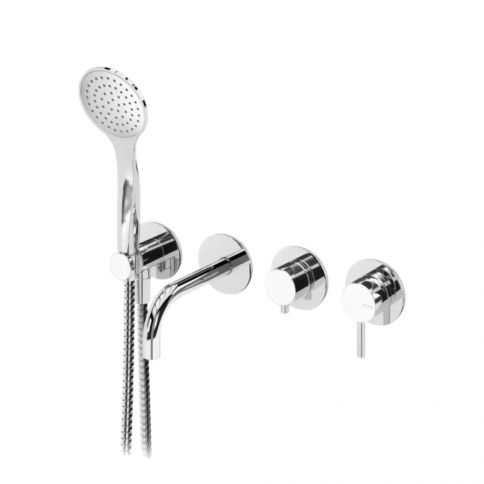 Bruma Lusitano Mixer with bath spout and handshower set Emotion, Pure White