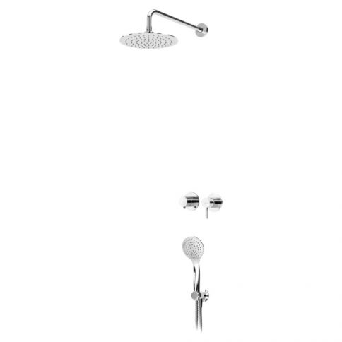 Bruma Lusitano Horizontal shower set with UltraThin Inox shower head Ø250 mm and separate handshower set Emotion, Pure White